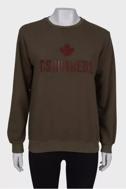 Dark green sweatshirt with brand logo