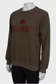 Dark green sweatshirt with brand logo