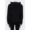 Black fringed hoodie