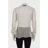 Sheer blouse with a bow