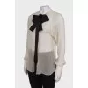 Sheer blouse with a bow
