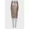 Silver snakeskin print skirt