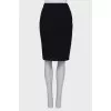 Straight black wool skirt