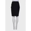 Straight black wool skirt