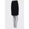 Straight black wool skirt