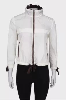 Anorak with fringed collar