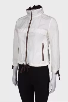 Anorak with fringed collar