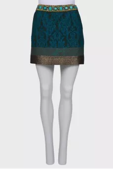 Turquoise skirt with beads