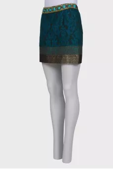 Turquoise skirt with beads