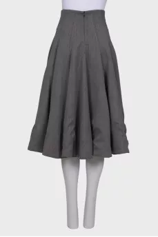 High waisted wool skirt