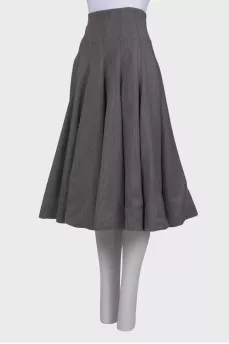 High waisted wool skirt