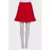 Wool Red Short Skirt