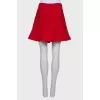 Wool Red Short Skirt