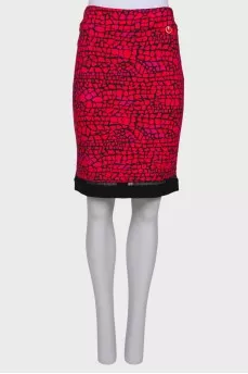 Mixed color skirt with print