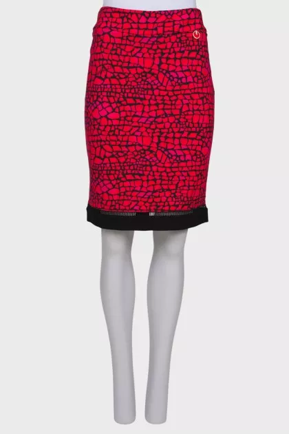 Mixed color skirt with print