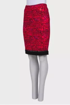 Mixed color skirt with print