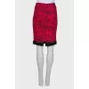 Mixed color skirt with print