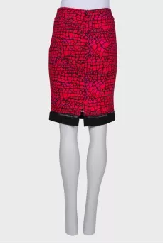 Mixed color skirt with print