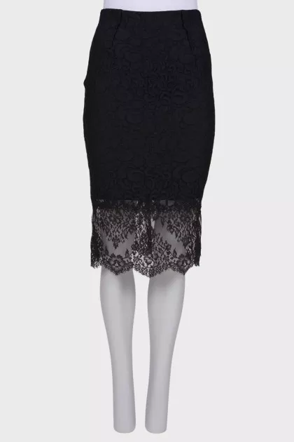 Openwork black skirt