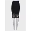 Openwork black skirt