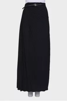 Pleated maxi skirt with belt