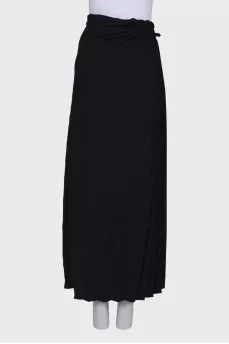 Pleated maxi skirt with belt