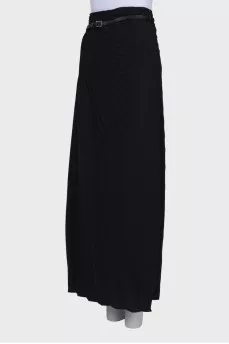 Pleated maxi skirt with belt