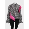Checked jacket with ruffles