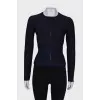 Black jumper with textile pattern