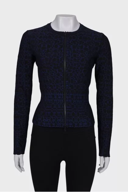 Black jumper with textile pattern