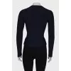 Black jumper with textile pattern