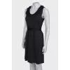Wool dress with round neck