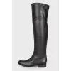 Leather boots with a low heel