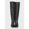 Leather boots with a low heel