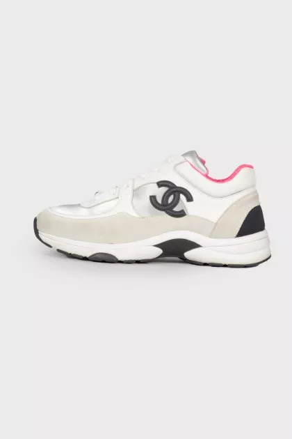 Combined sneakers with brand logo