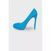 Suede blue pumps