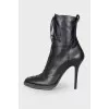 Leather ankle boots with stiletto heels