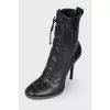 Leather ankle boots with stiletto heels