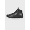 Men's leather high top sneakers