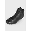 Men's leather high top sneakers