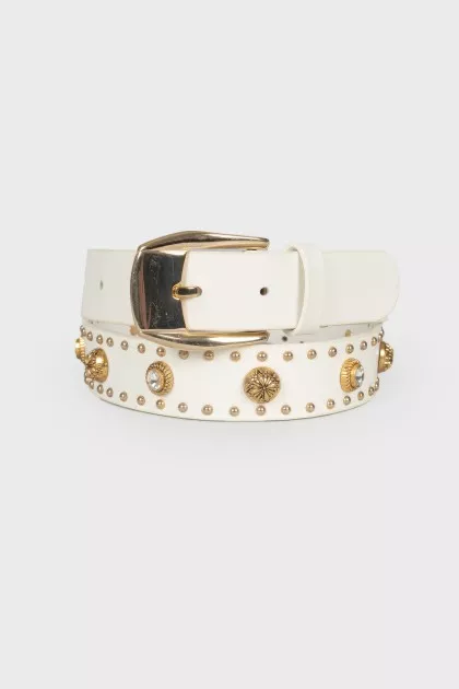 White belt with gold hardware