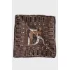 Printed silk brown kerchief
