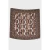 Printed silk brown kerchief