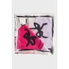 Pink printed silk kerchief