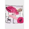 Pink printed silk kerchief