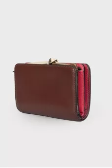 Leather pink wallet