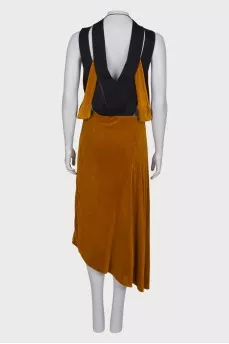 Silk combination dress
