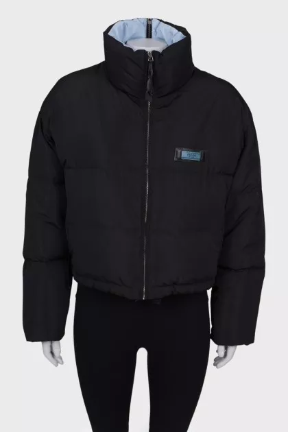 Cropped jacket with back zip