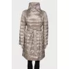Beige down jacket on the belt