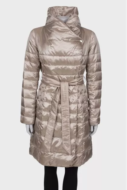 Beige down jacket on the belt